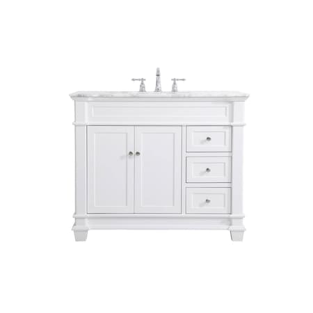 Elegant Decor 42 Inch Single Bathroom Vanity Set In White VF50042WH